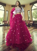 Heavy Nylon Net Cherry Wedding Wear Sequence Work Lehenga Choli